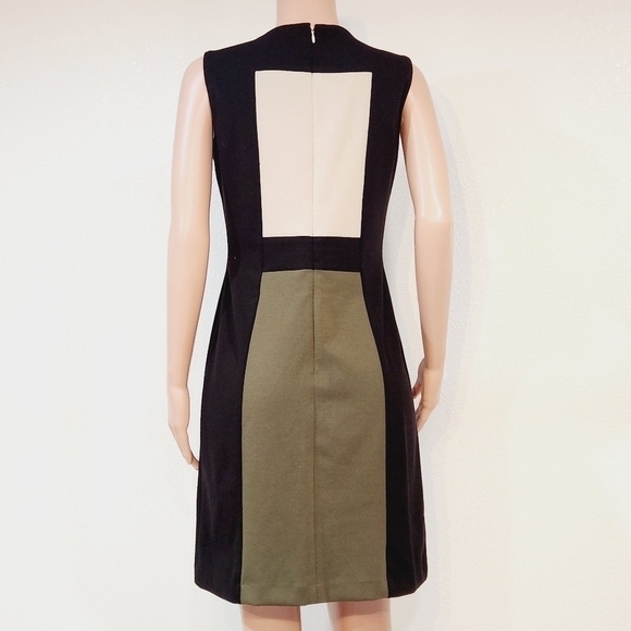 Calvin Klein Sheath Sleeveless Career Dress Zipper Back Color Block Size 10 - Picture 6 of 12